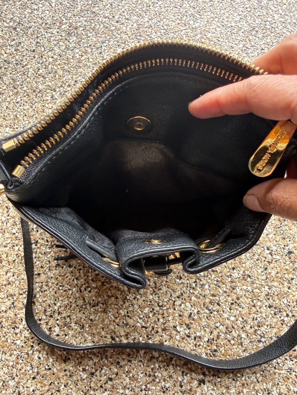 Michael Kors Black Leather Tassel Crossbody - Picture 5 of 6